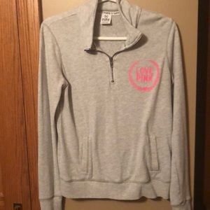 Pink junior girls XS Gray light weight sweat shirt